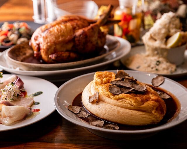 【土日祝限定】《TORICOYAが楽しめる！特選LUNCHプラン》トリコヤ人気No.1メニューのローストチキン、トリュフオムレツを堪能