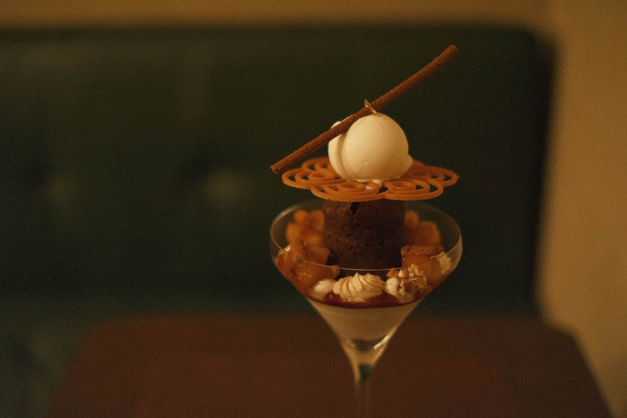 季節のフルーツとフォンダンショコラ