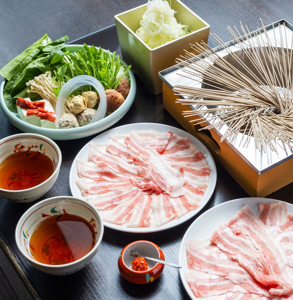 츠유 샤브 점심 ★ 백금 돼지 장미 & 로스