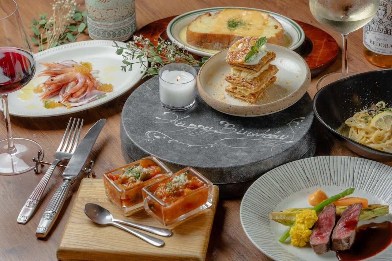 [Anniversary Plan] ☆Includes a mini whole cake plate☆ × For guests celebrating ◎ 6 dishes in total