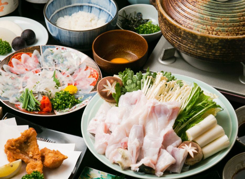 Tiger puffer fish course