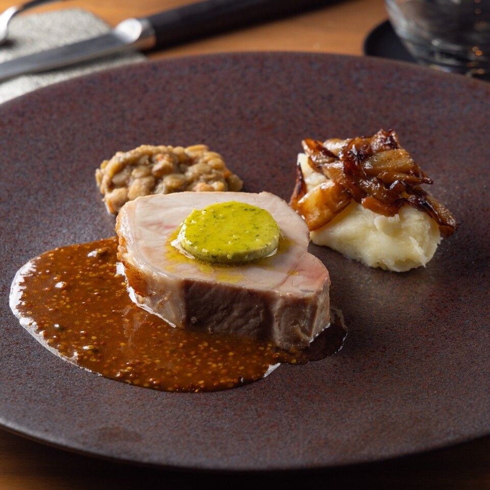 <lunch>鮮魚と豚肉のWメイン　お料理全5品とデザート1品