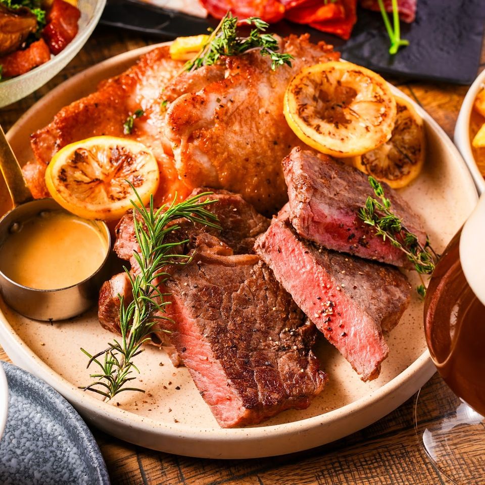 【歓送迎会2H飲み放題】(クラフトビール4種含ビール5種・スパークリングも) メインはUS産アンガス牛チャックアイステーキ！2025春のデリリウム贅沢コース...6,600yen 2名様~
