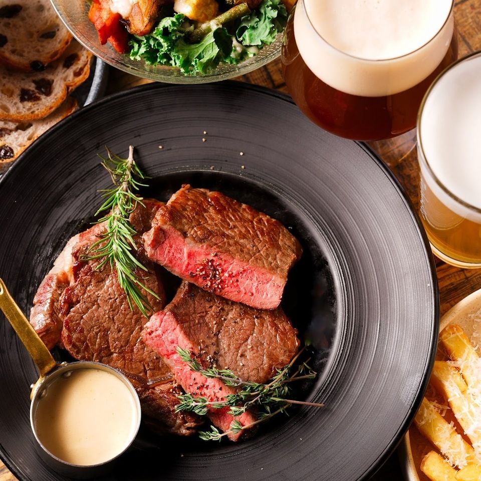 ★【2H飲み放題】(クラフトビール4種含ビール5種・スパークリングも)旬野菜のニース風サラダからアンガス牛チャックアイステーキまでウルビアマンいいとこ取りコース...6,000yen 2名様~