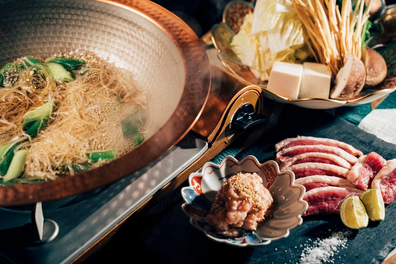 【河内鴨鍋コース】前菜、河内鴨のローストや河内鴨鍋など全9品