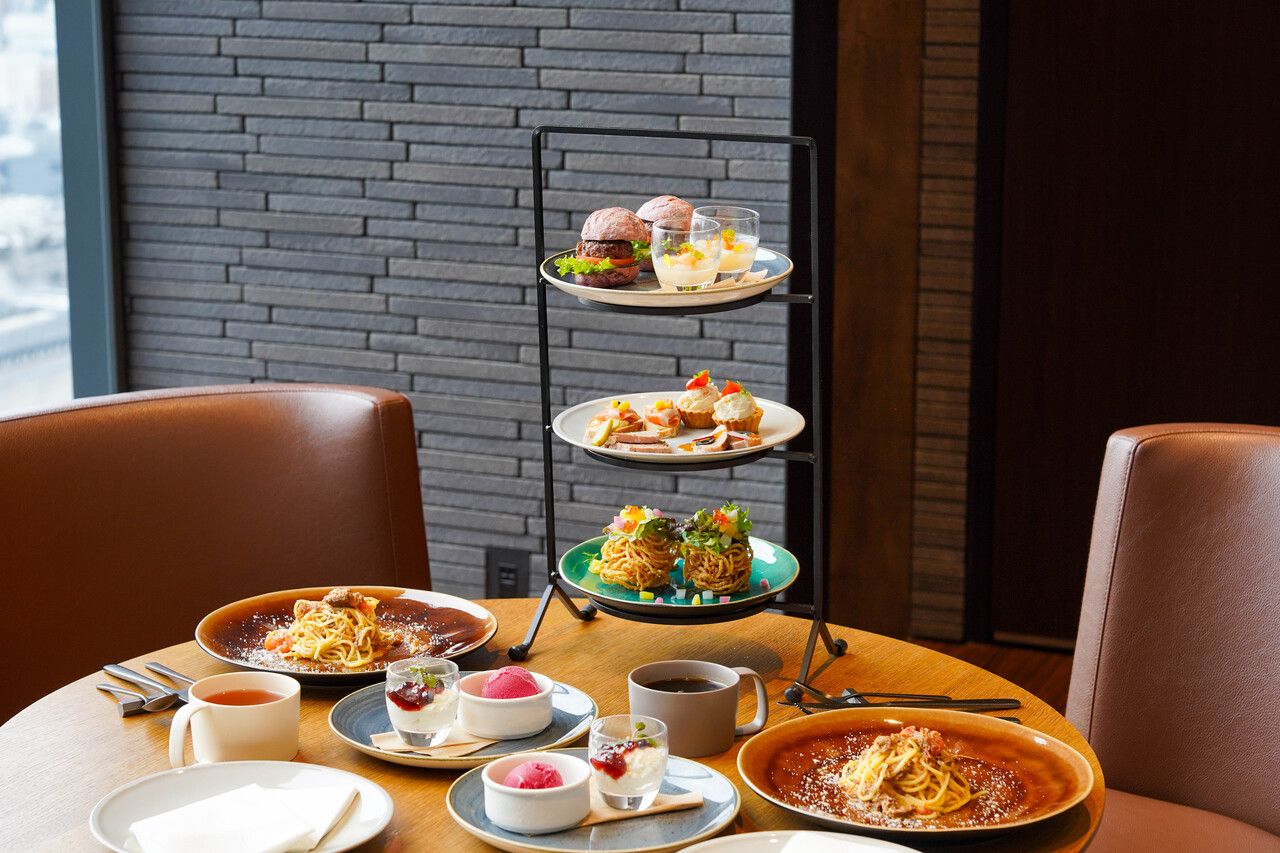 【3段スタンドのランチコース】パスタやデザート全9品＋コーヒー＆紅茶おかわり自由