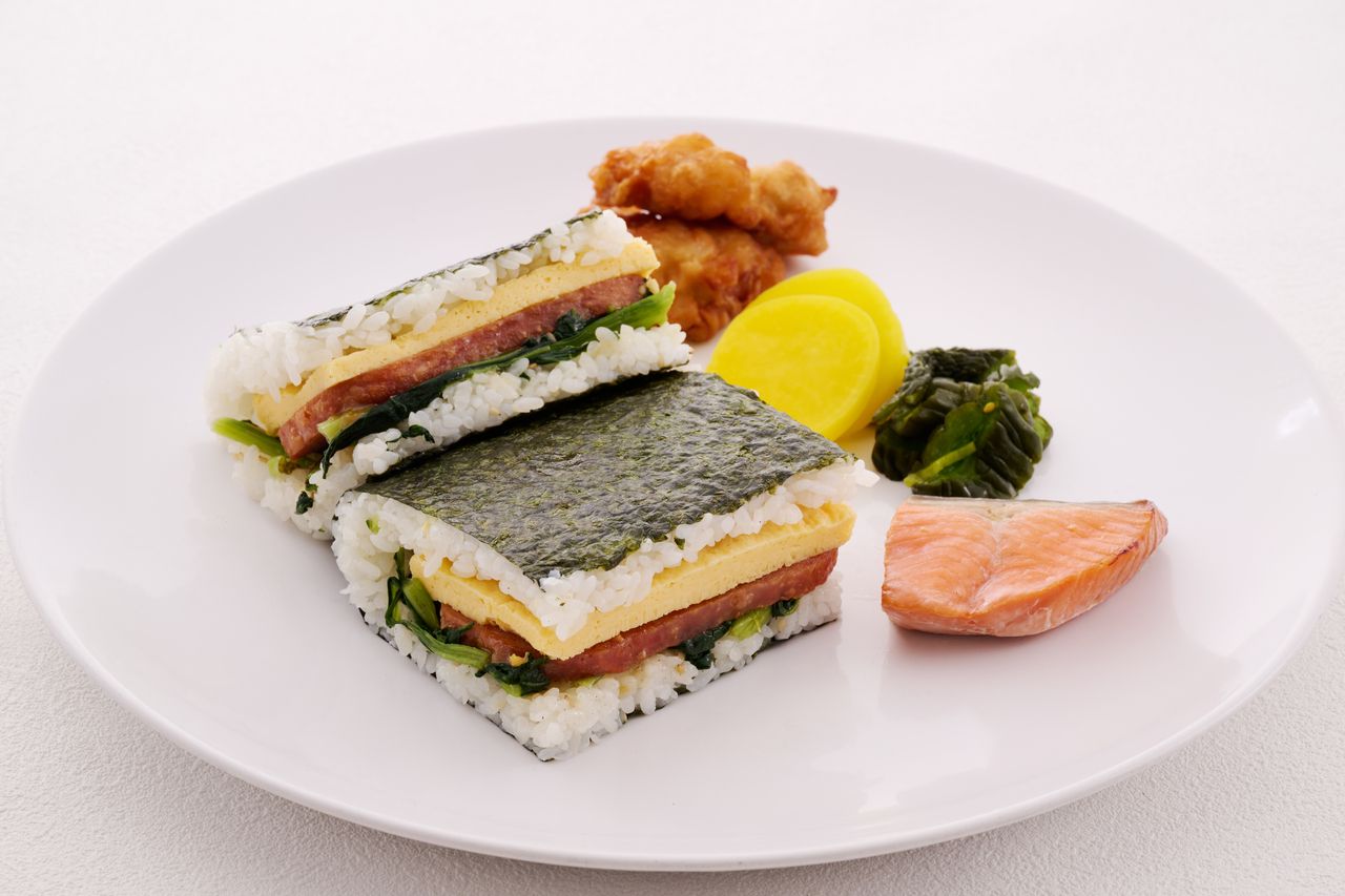 “Pork and Egg Rice Ball with Okinawan Miso”