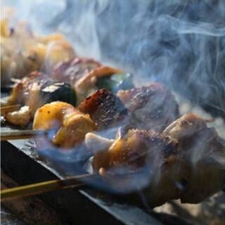 【厳選焼鳥8本コース】比内地鶏・信玄鶏・姫っこ地鶏・伊達鶏などを、炭火焼鳥で存分に楽しめる全11品