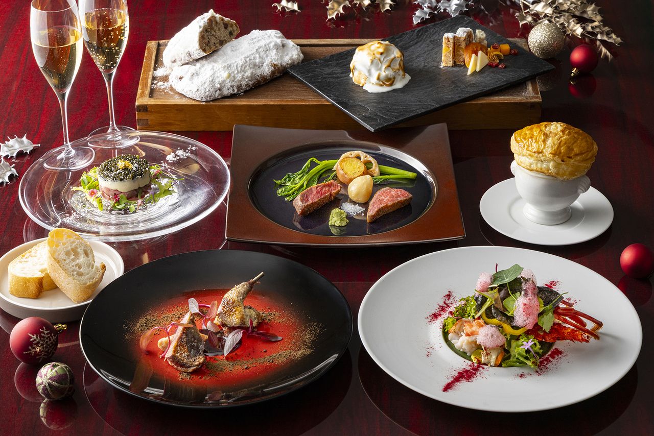 鉄板焼富貴亭 クリスマスディナ－+シャンパンも選べる乾杯酒1杯付き