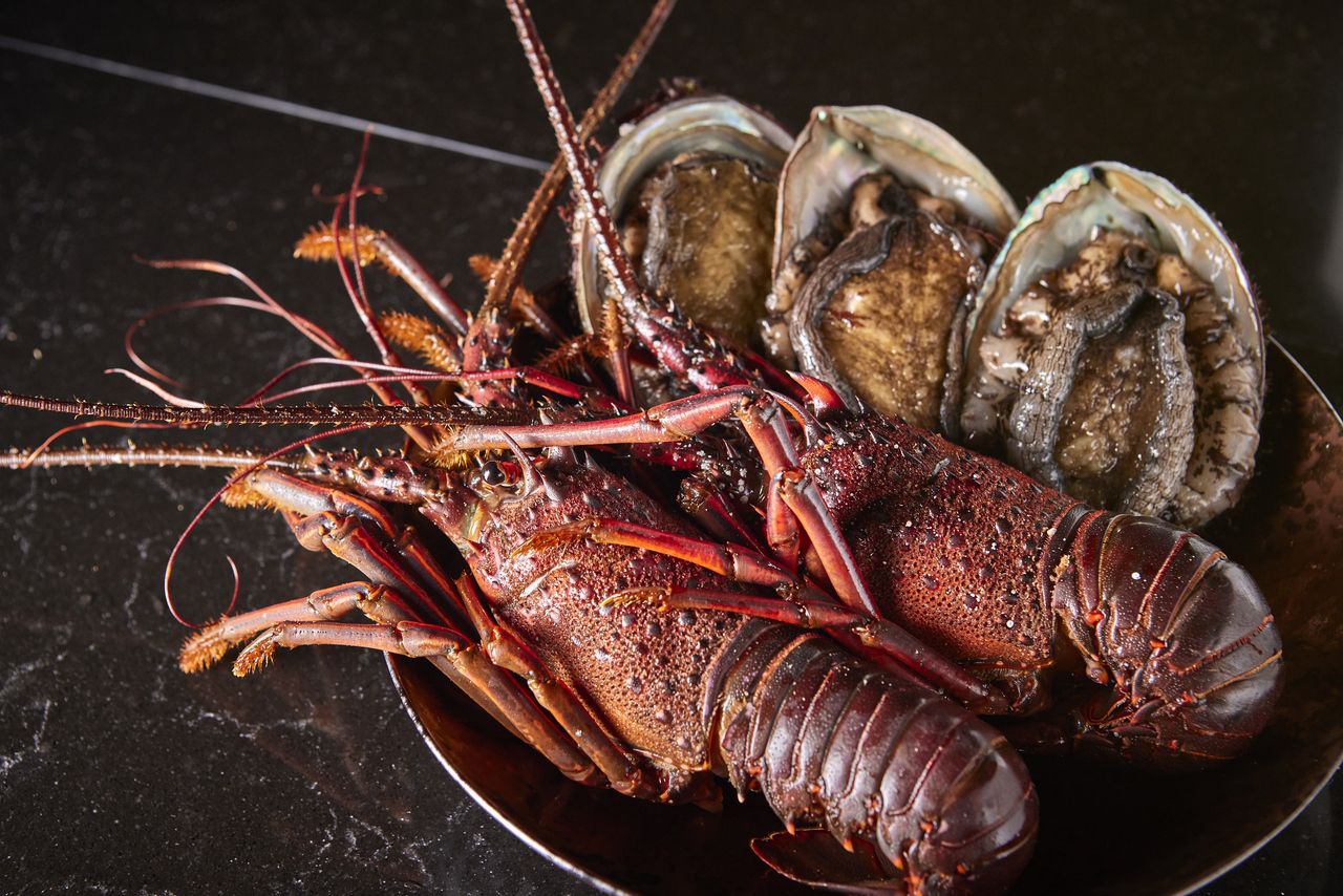 Kobe beef and seafood course