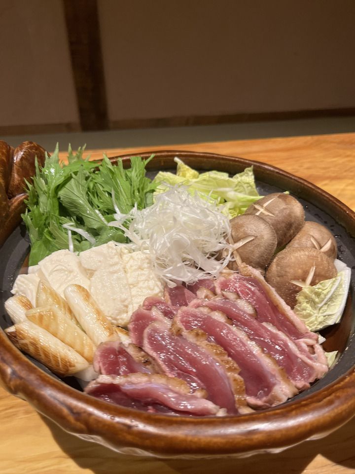 藁焼き鴨の柚子山椒鍋コース