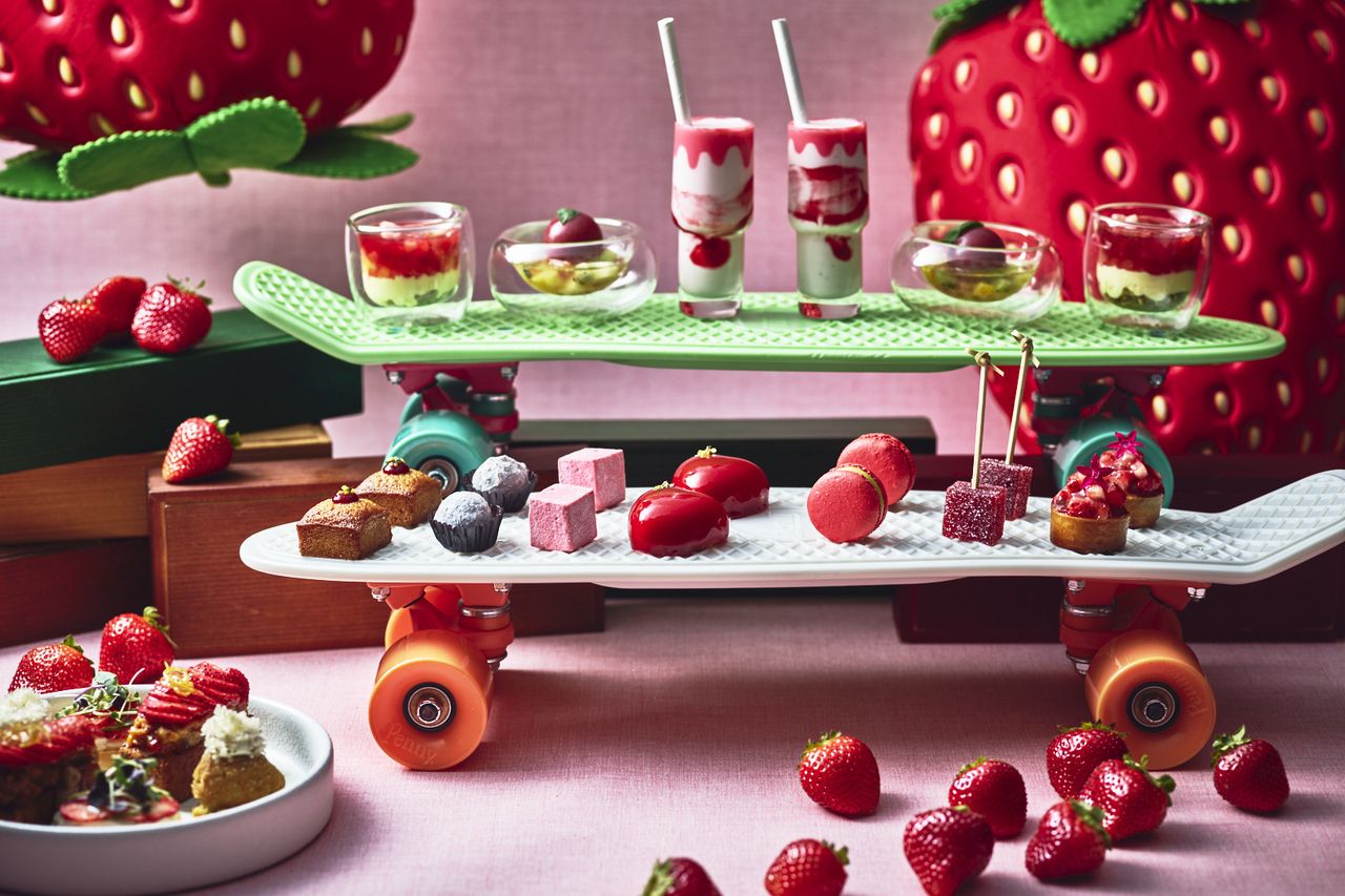 Strawberry Afternoon Tea on a Skateboard