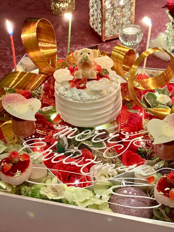 【窓側席確約(ハーフボトル・ケーキ付き)】X'masディナー全7品￥40,000-