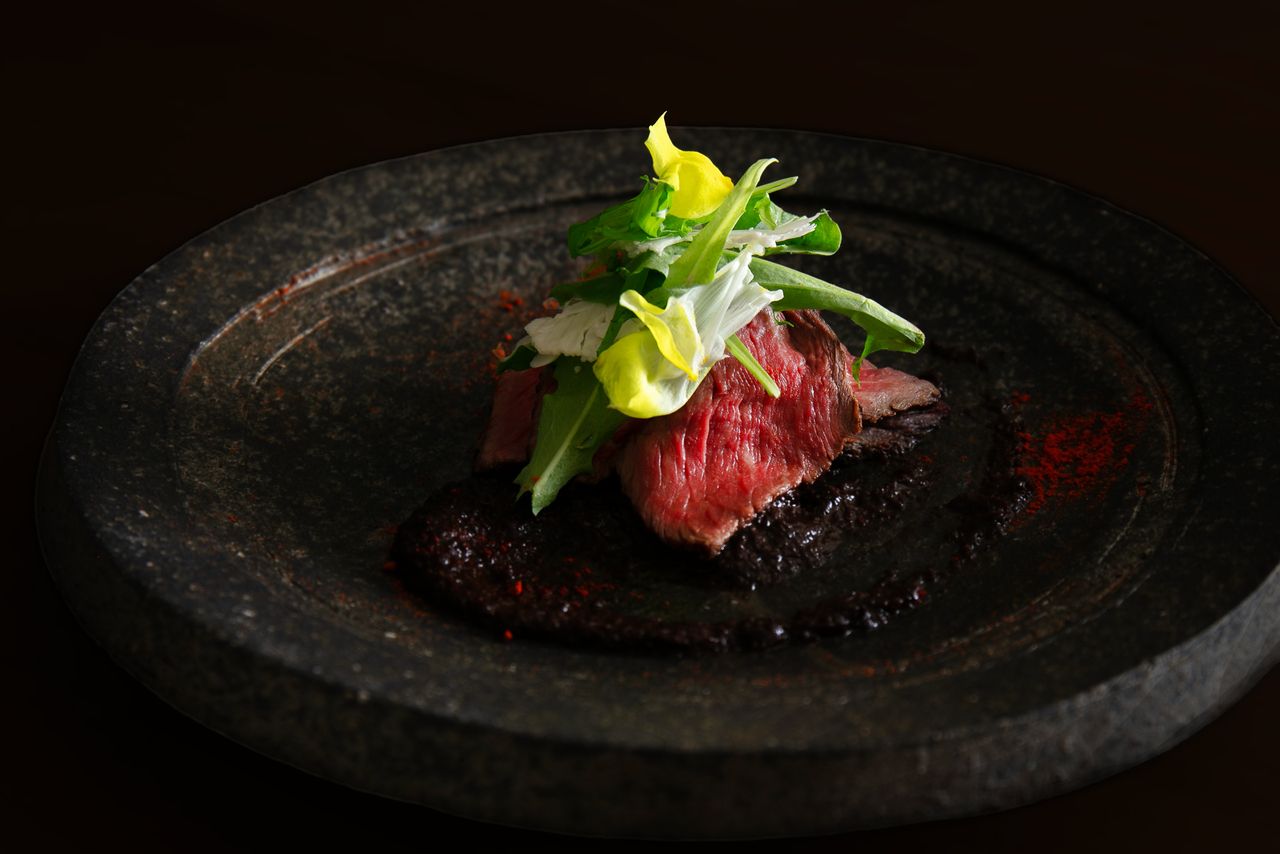 【宵の京錦 会席】　<宵の京錦 八寸> に和牛のステーキがついた全8品 