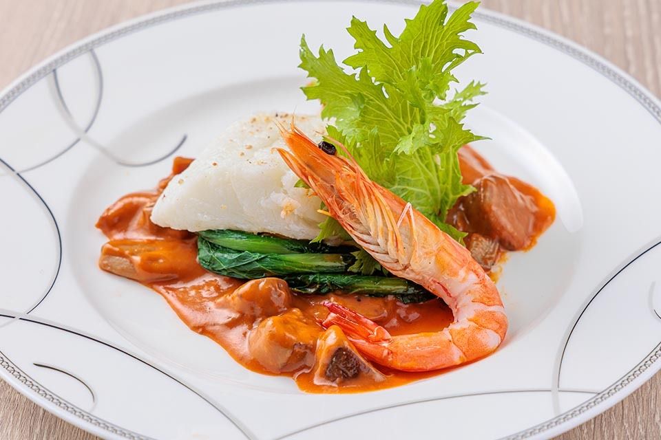 【2/3～2/16】エビとカレイのヴァプール　きのこ入りアメリケーヌソース