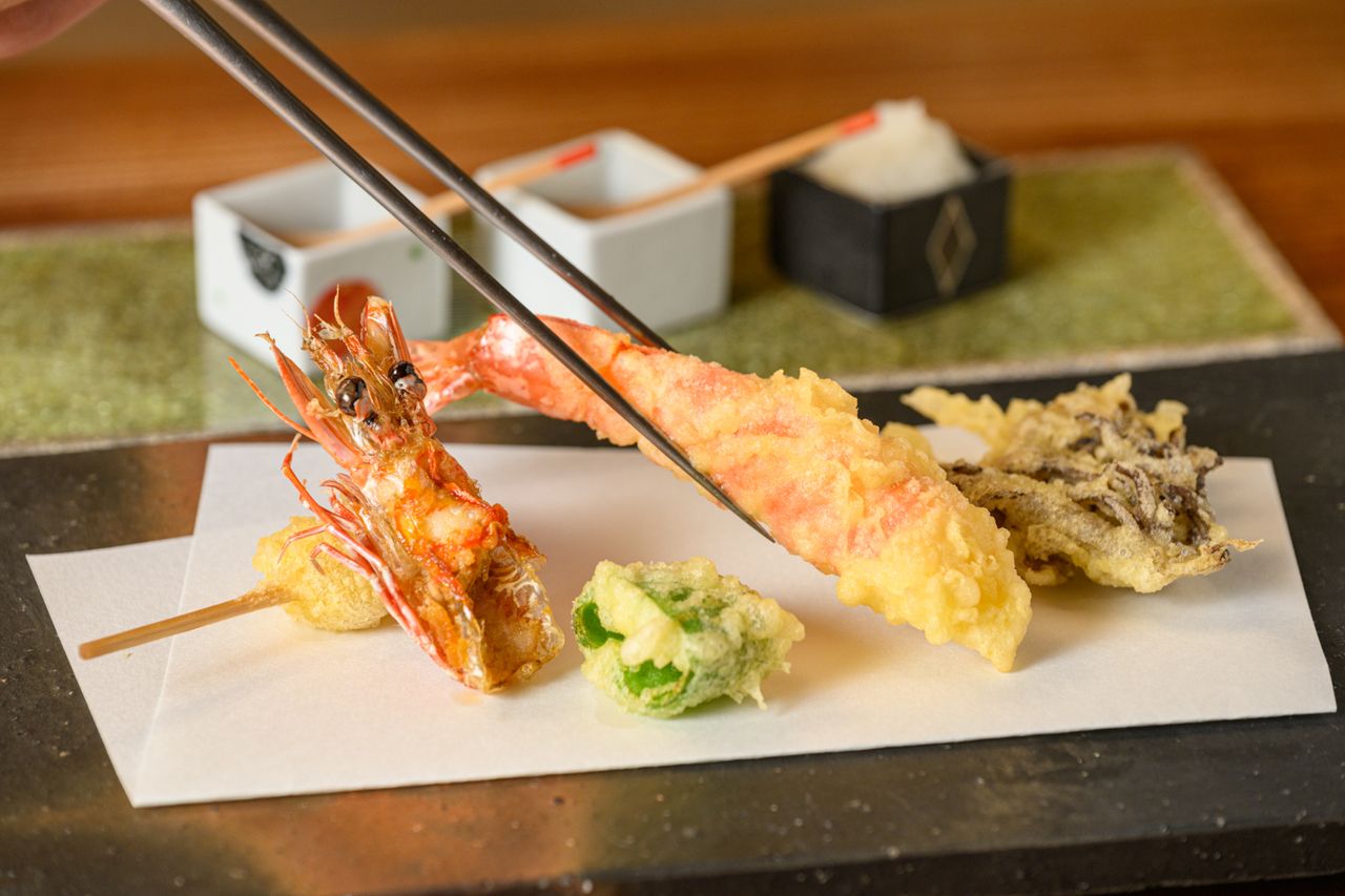 [Lunch] Nene | Premium Tempura Lunch Course: A popular course that offers the perfect balance of Kyoto vegetables and high-quality tempura.