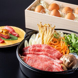  【食べ放題】黒毛和牛すき焼き食べ放題コース