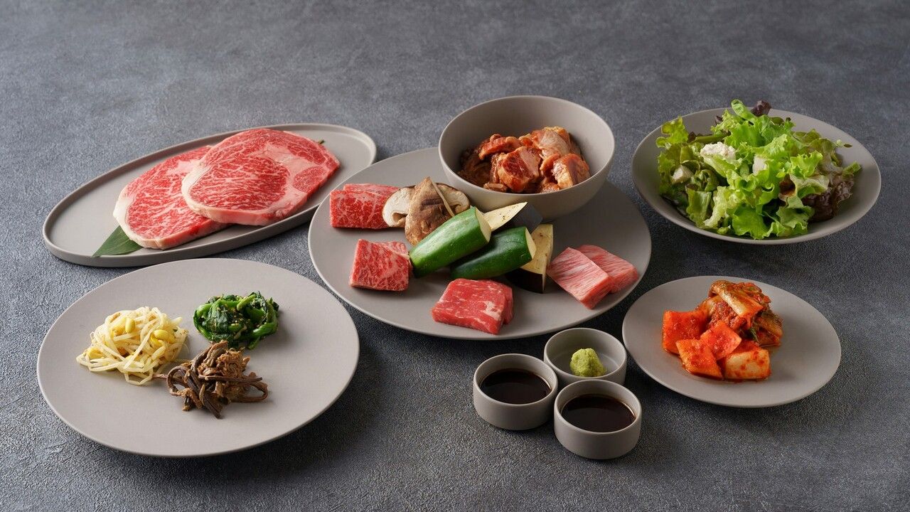 【ディナー】天守閣を望む七輪焼肉｜肉コース