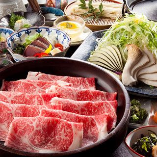 A5ランク黒毛和牛の出汁しゃぶしゃぶコース【120ｇ】コース　（2時間飲み放題付き）