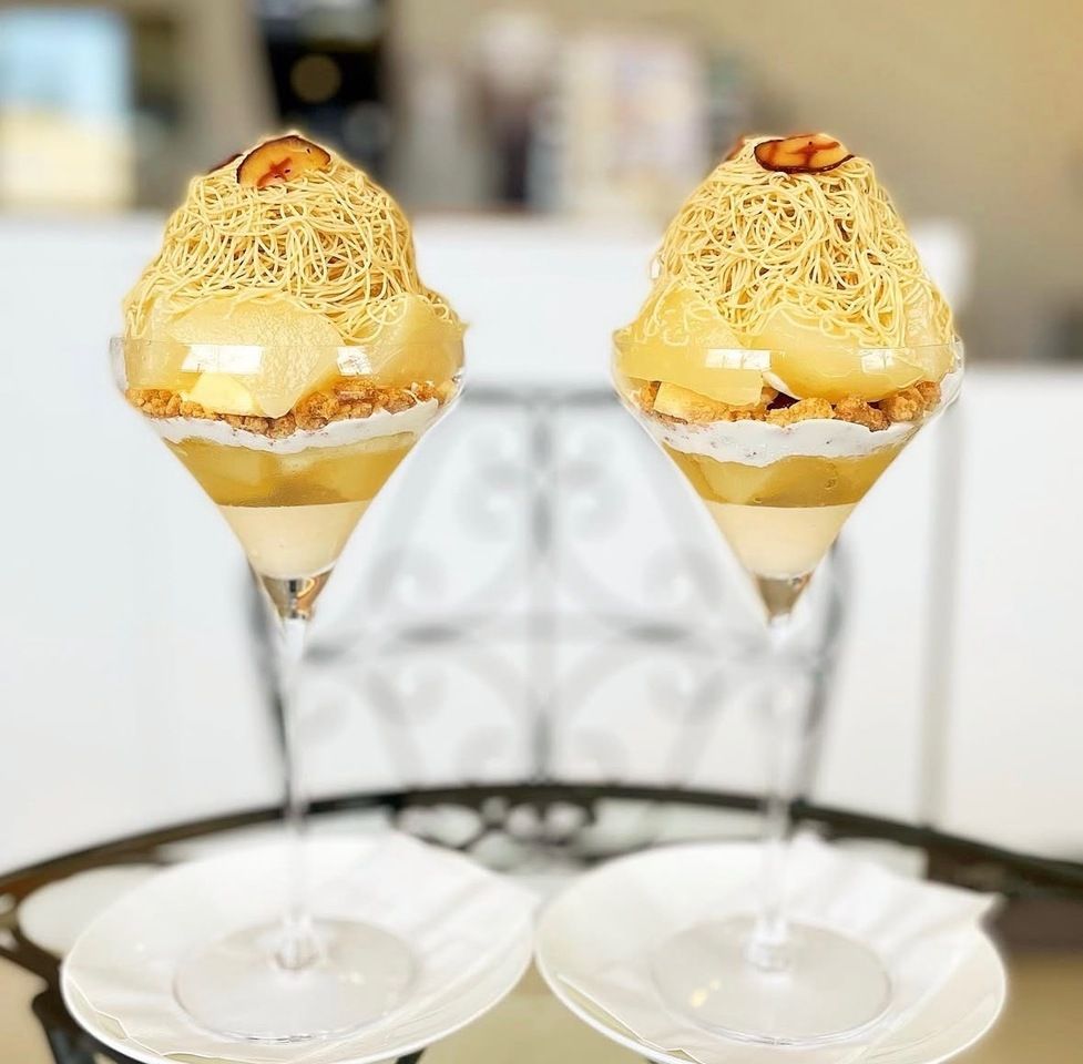 Wagashi chestnut × champagne × pear parfait