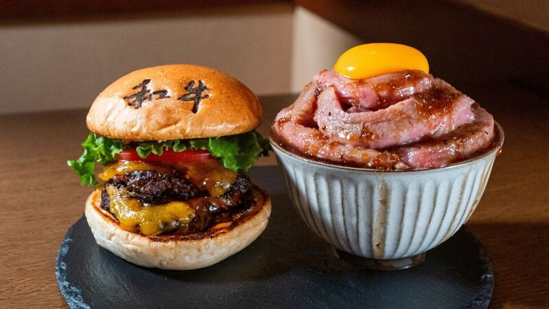 Wagyu Sandwich & Hamburger (Halal Vegan Gluten Free) Kabuki Shin Okubo Restaurant