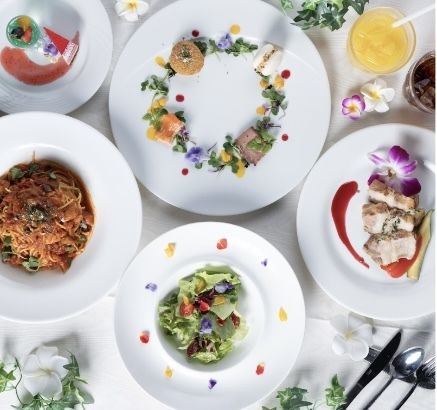 [Plumeria Course] 2 hours of all-you-can-drink including alcohol + 8 dishes including homemade roast pork and bouquet salad