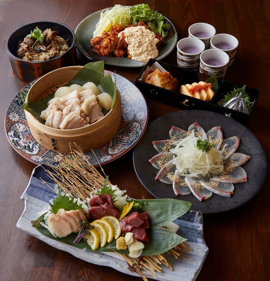 [90 minutes all-you-can-drink included] Kyushu local cuisine course [Kiwame] 10 dishes 6500 → 5500 yen (tax included)