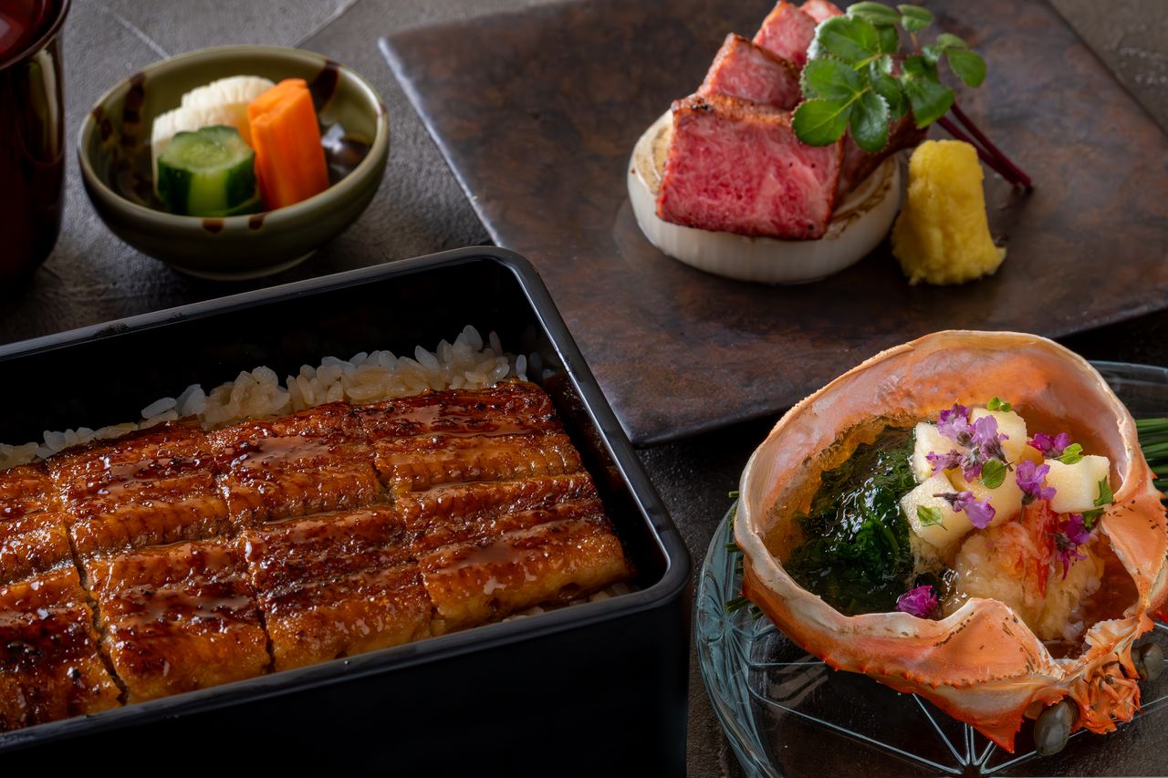 【5月18日～】夏の「贅沢三昧」特別会席 全7品　～鰻重　神戸牛ステーキ　蟹酢甲羅盛り～ 　※平日ディナーのみの数量限定販売