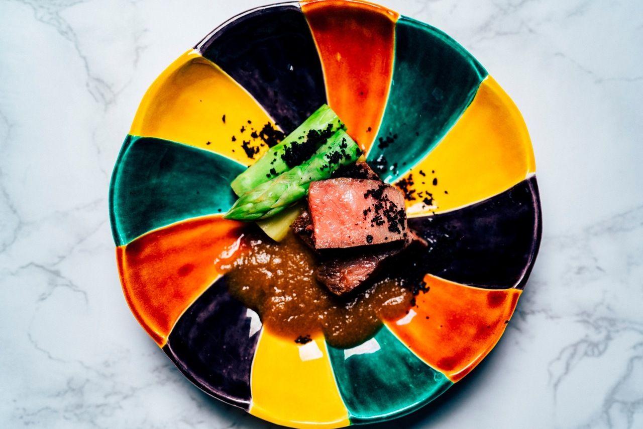 【Omakase Course】 Roasted 黒毛和王牛 “ヘレ” (filet), oyster rice, Yumeō pudding and 9 courses in total