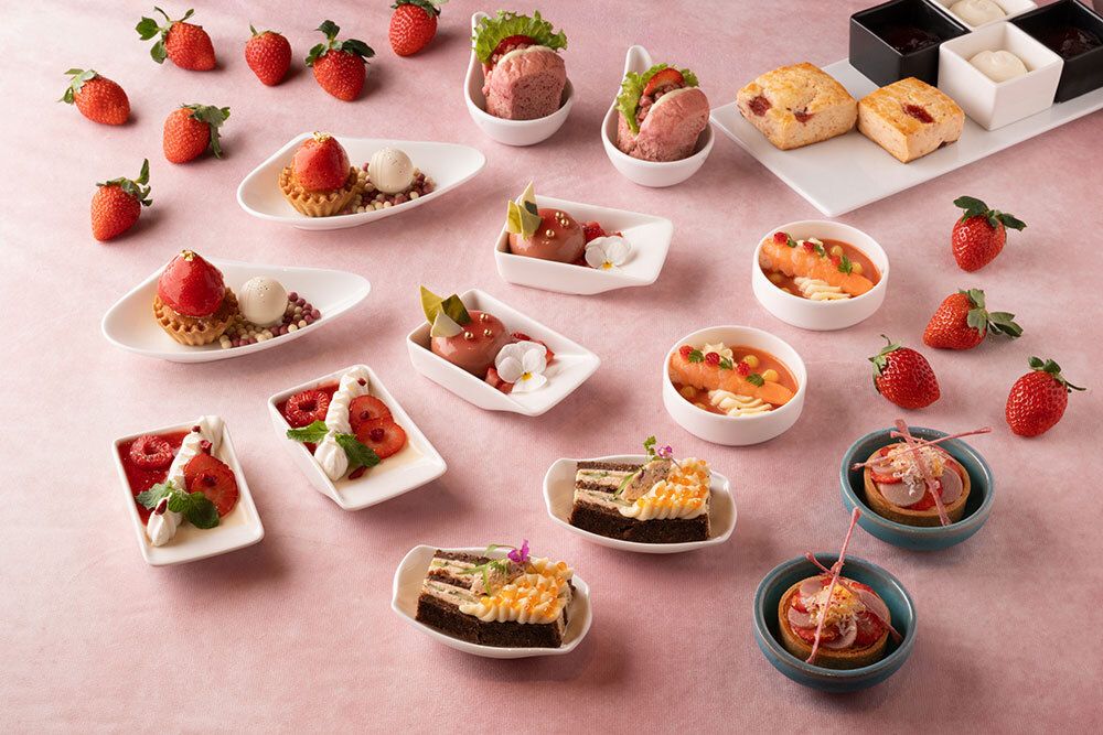 Strawberry Afternoon Tea Set  with a Glass of Champagne  (12/26~2026/6/14)