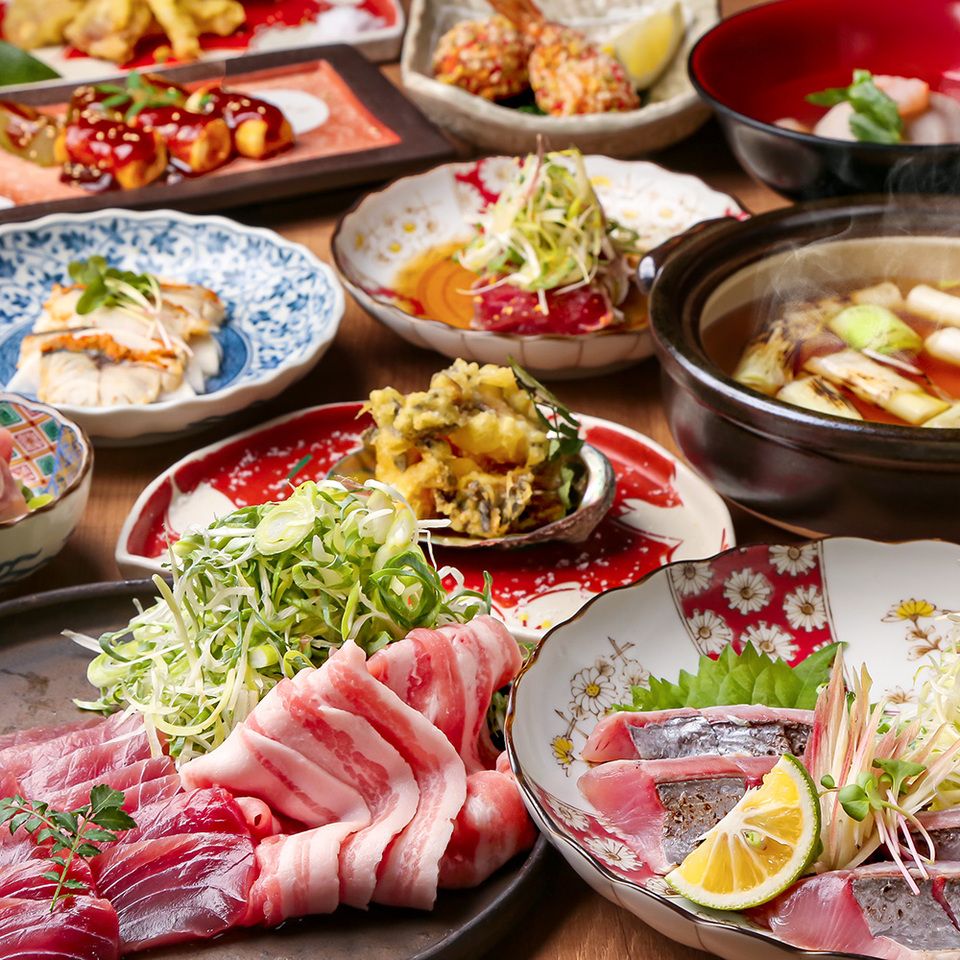 【秋限定プラン】旬の本マグロと京もち豚のネギ間しゃぶしゃぶプラン★飲み放題付6,500円