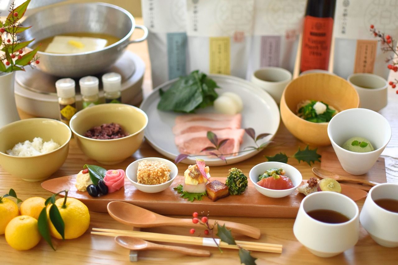 年末年始期間健康的な京都の朝食コース