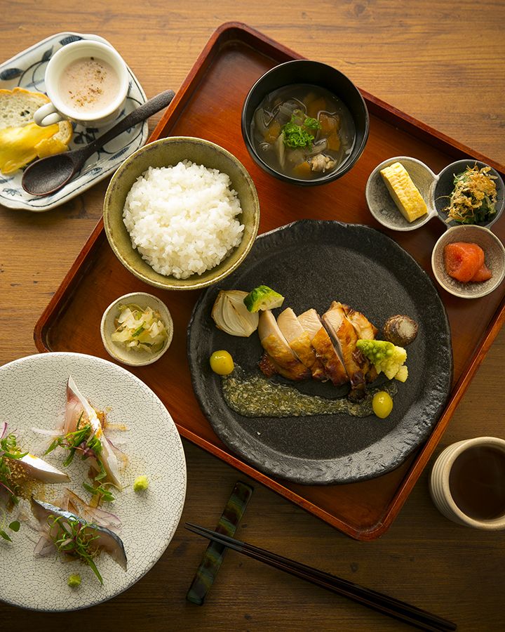 Menüstil mit Sesammakrele, kleiner Beilage und Hauptgericht [Tani-chan-Mittagessen]