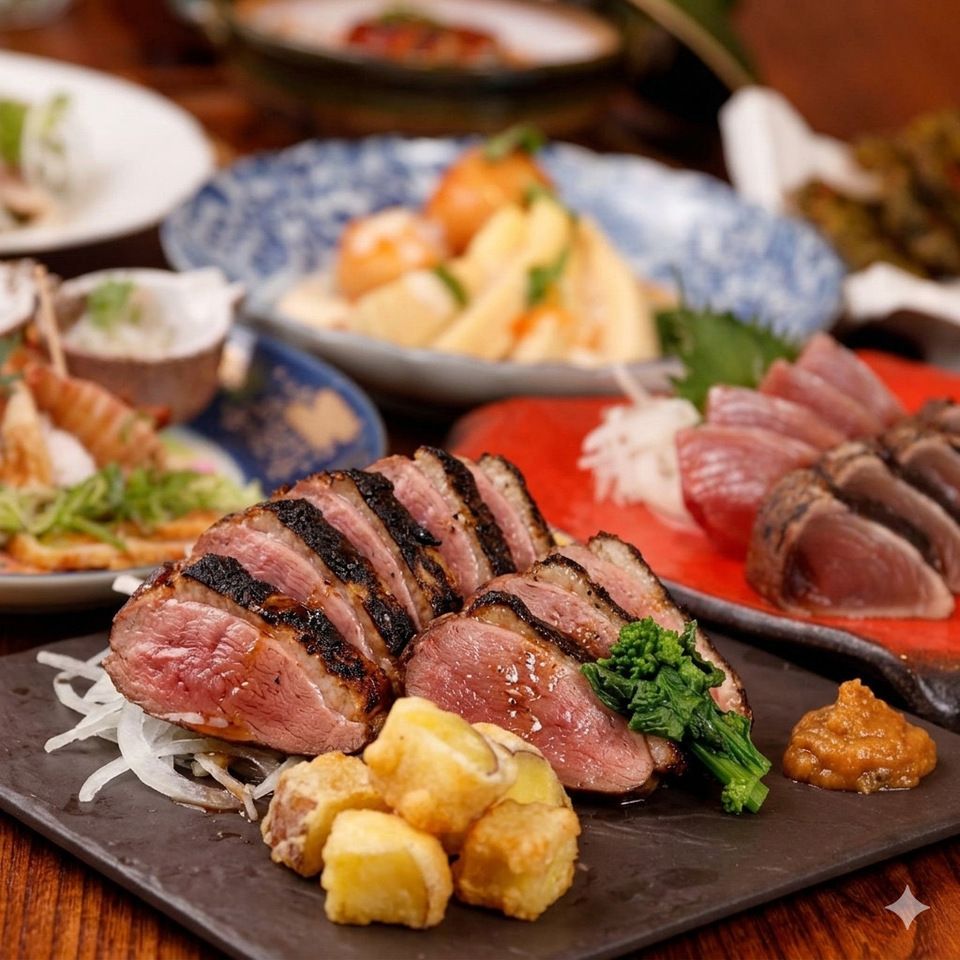 名物！かつをの藁焼き塩たたき × 夏の味覚　よさこいコース（2時間飲み放題付き）