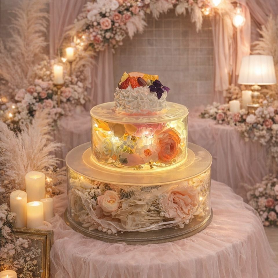 【Anniversary Lunch ☆ Birthday】Enjoy a fantastical aquarium setting with a stylish luminous cake! 8 dishes in 5 courses, including grilled beef skirt steak and chicken thigh churrasco as the main courses, plus beef tendon and mushroom cheese risotto. 