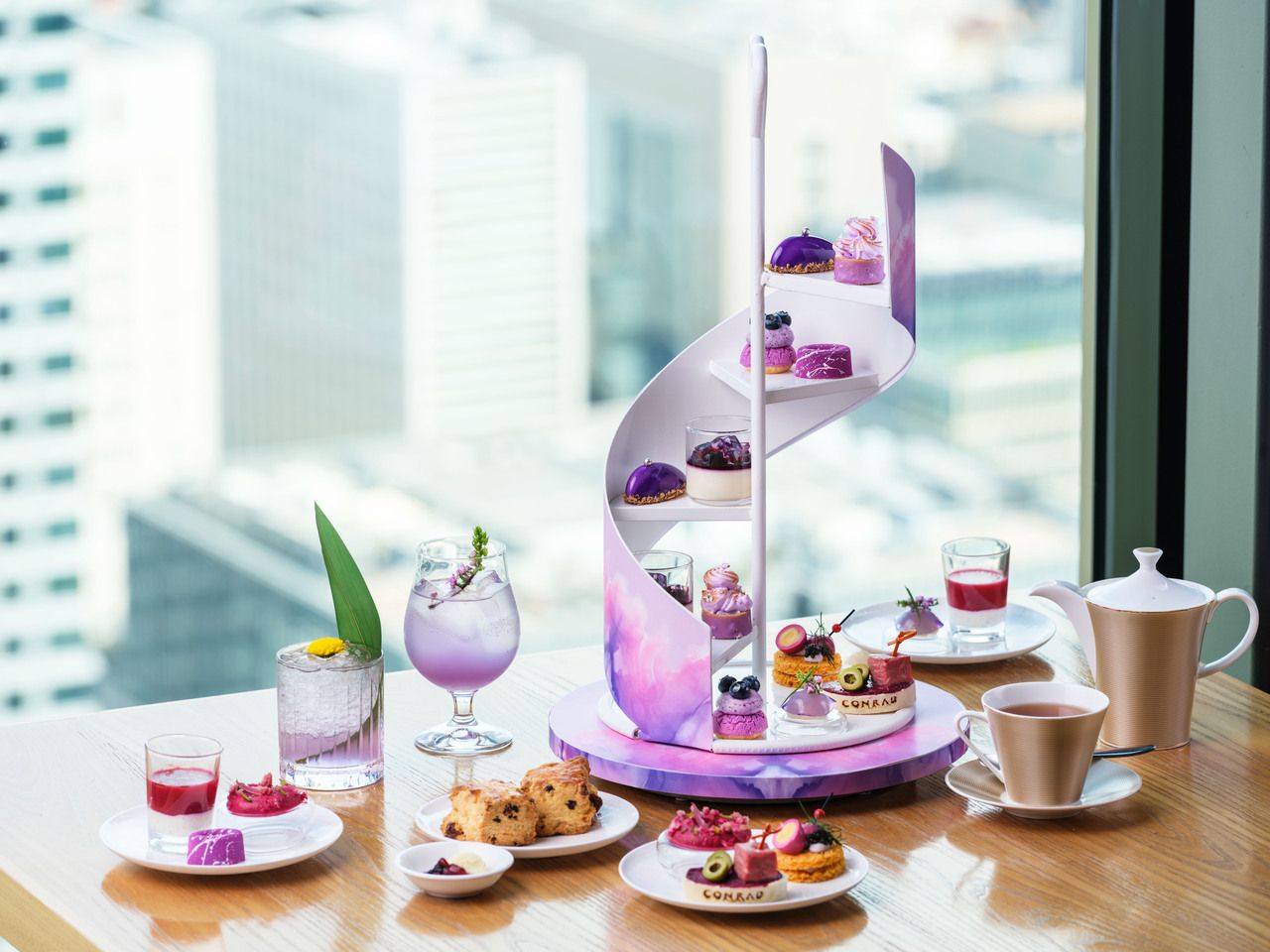 [Weekdays/WEB 21% OFF] "Purple Moment" Acai & Berry Afternoon Tea with Welcome Cocktail