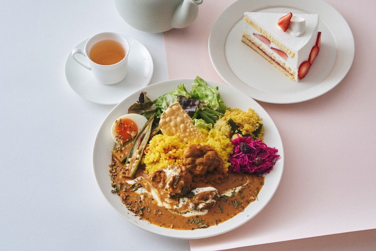 【特色午餐含甜點和飲料】奶油雞肉咖哩套餐