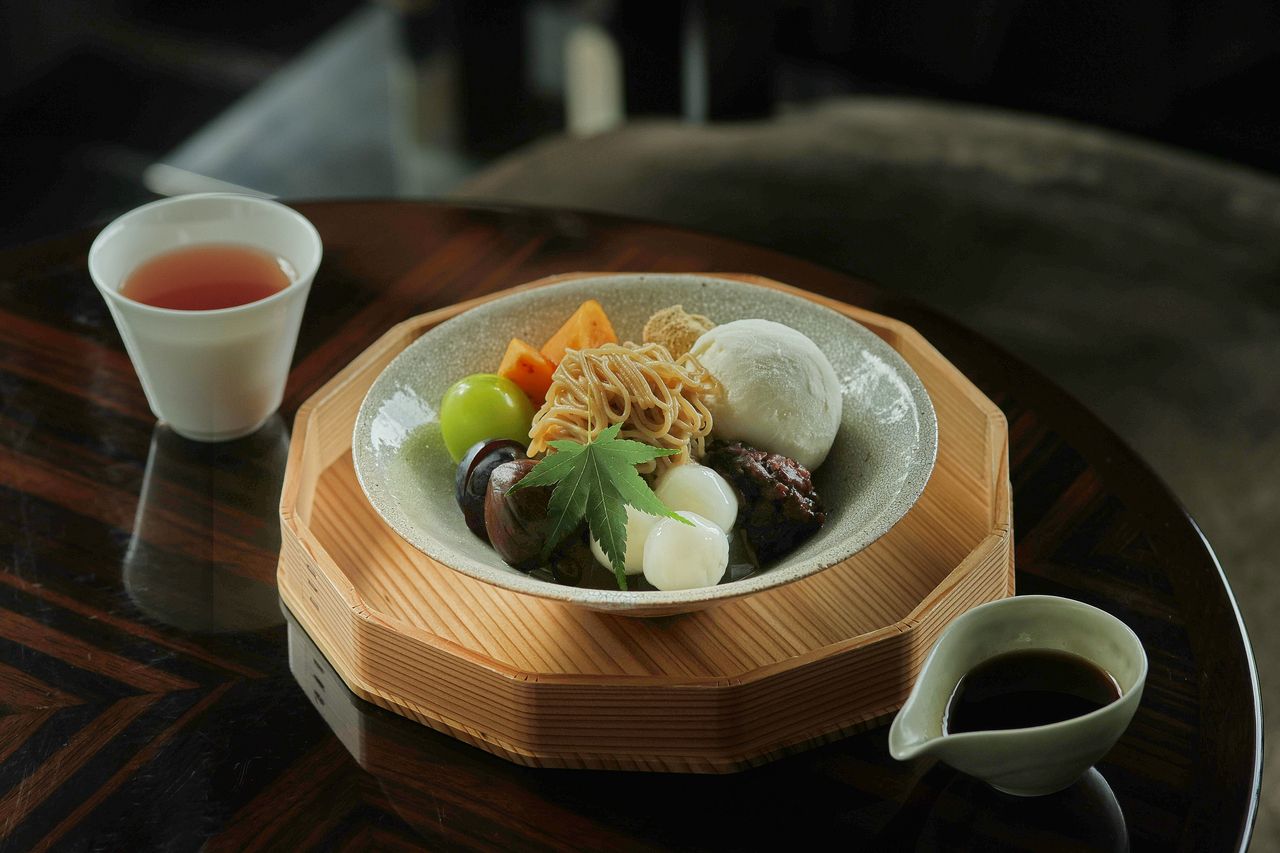 Fruit Anmitsu Japanese chestnut Mont Blanc cake ＆ ice cream  (90-min. seating)