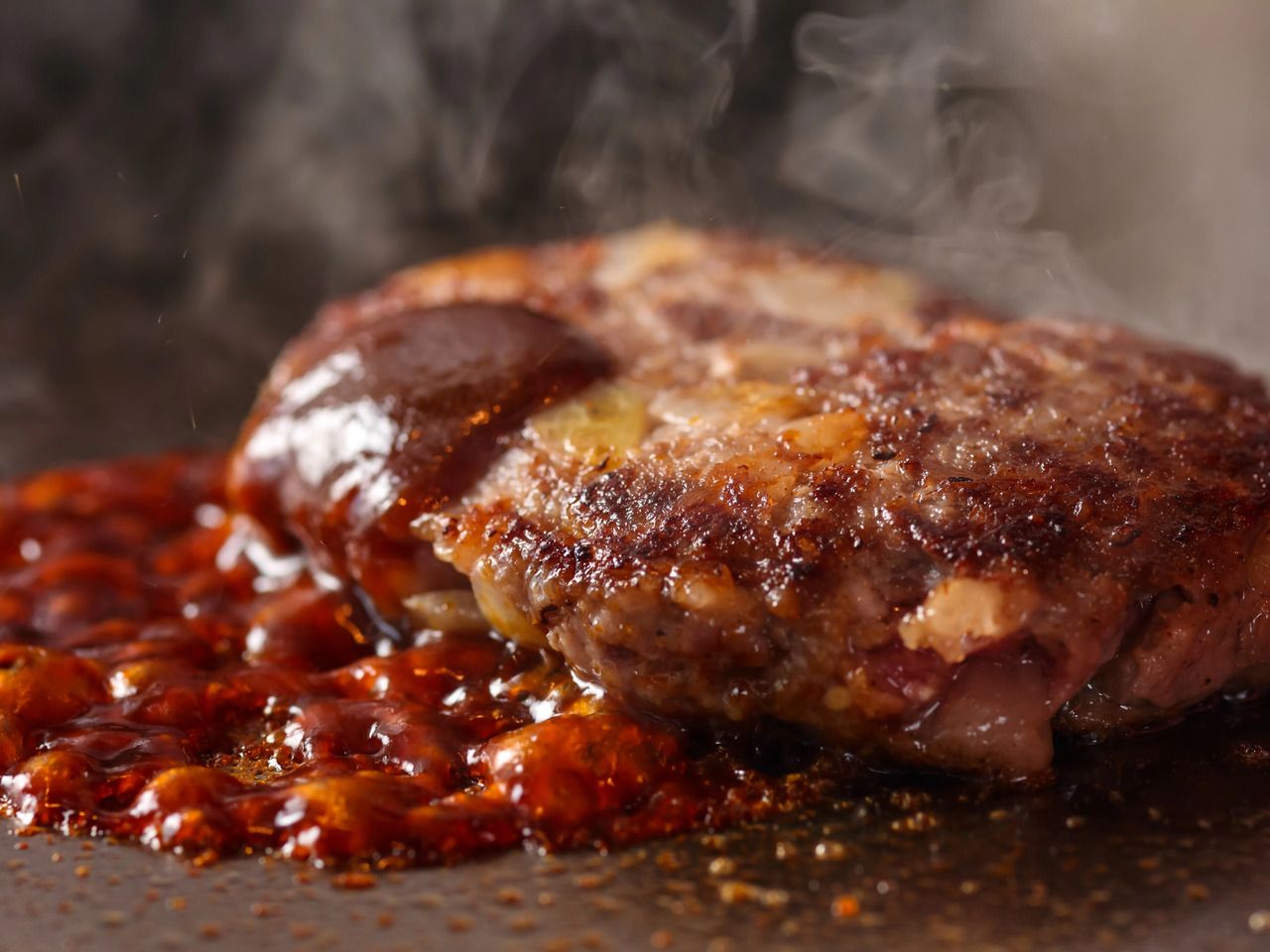 Jantar de hambúrguer de carne preta japonesa especialmente selecionado