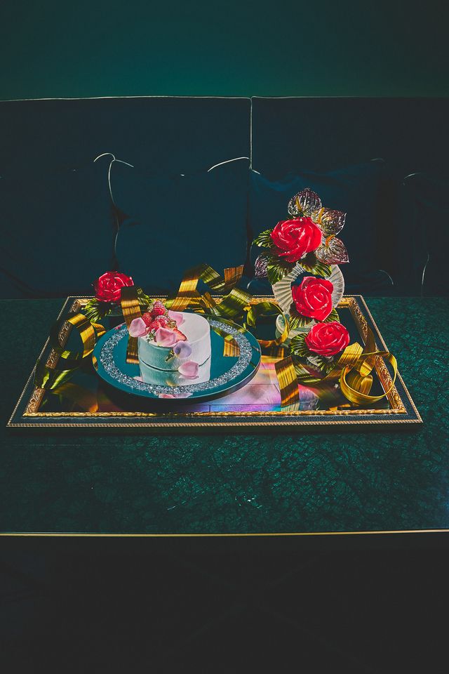 アニバーサリープレート　オリジナル飴細工＋オリジナルケーキ付き（4号）