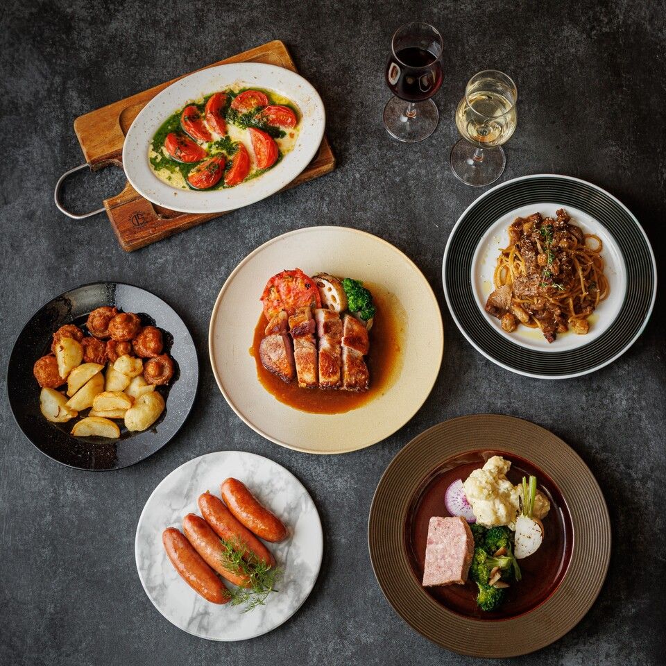 [Recommended for a casual end-of-year party!] Kyoto Mochi Pork steak as the main course, pasta made with seasonal ingredients, and other 7 other dishes. 90 minutes of all-you-can-drink included. 5,500 yen (tax included)