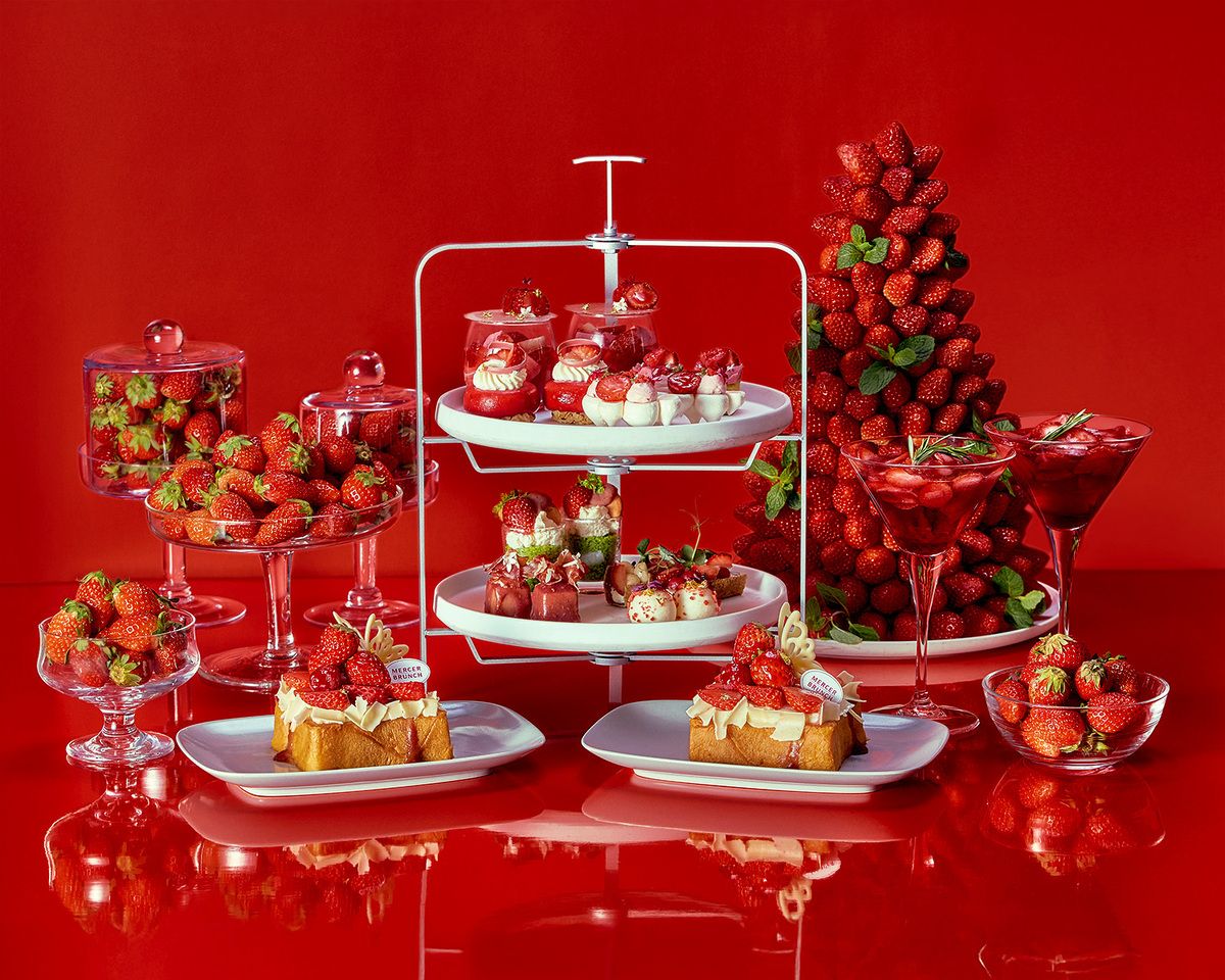 【土日祝/Afternoon Tea 】Strawberry Afternoontea 〜たっぷり苺のほうじ茶ブリュレフレンチトースト〜