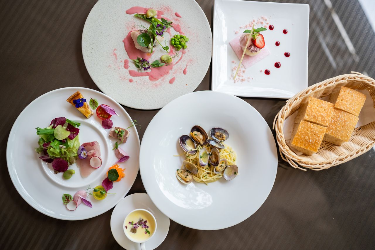 [Lunch A] Course with soup, appetizer, pasta and main course