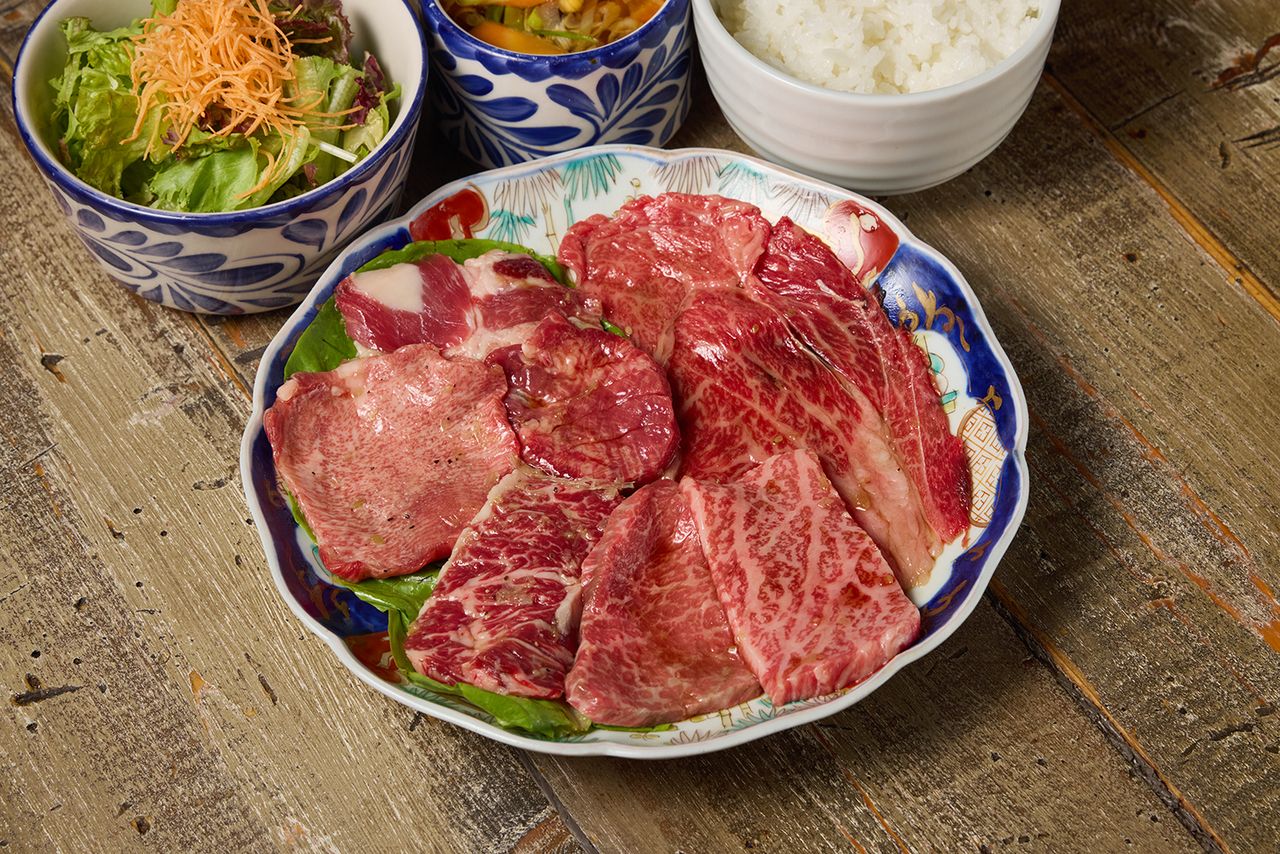 仙台牛の赤身肉と牛タンのランチセット　3,480円
