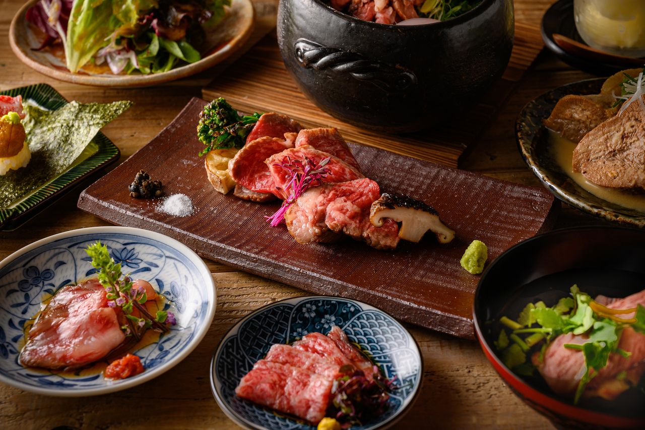 [Niku Yorozu (Olive Beef Sirloin) Course]