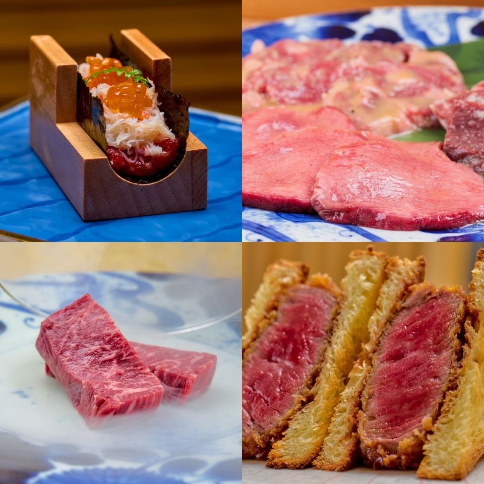 From October 23rd - Private room guaranteed [Sister restaurant Ginza Chikamitsu's 2025 Top 100 Yakiniku Restaurants Award Commemorative Course] We offer seven carefully selected grilled dishes, including "Crab and Salmon Roe Yukhoe Dog with Carefully Selected Wagyu Beef" and "Wagyu Fillet Brioche Cutlet Sandwich."