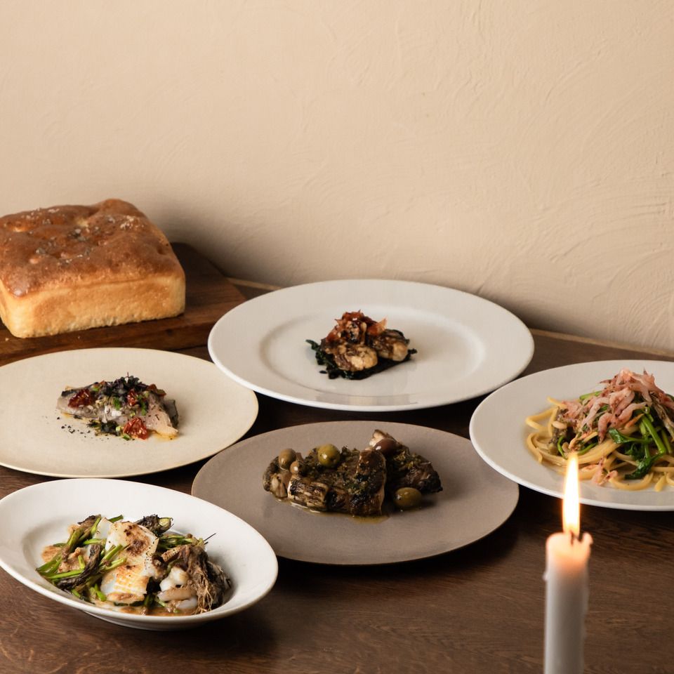 Seasonal ingredients course (includes freshly baked focaccia) *Partial share