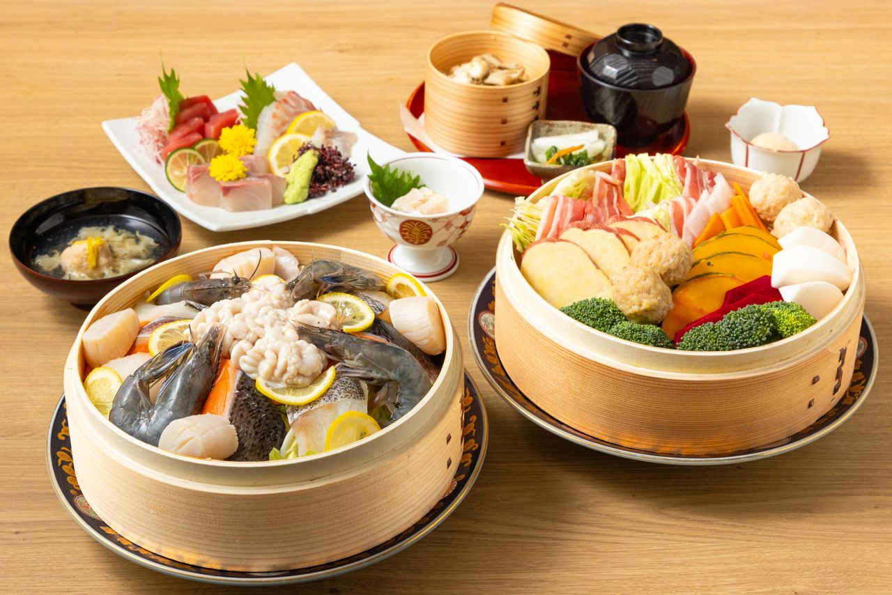歓迎会・送別会・女子会におすすめ、シェアして楽しく！季節の食材を頂く蒸籠蒸しコース　