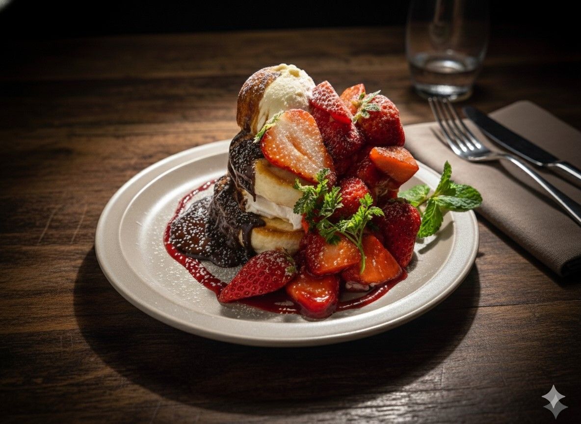 [Valentine's Fair Lunch Set] A plan that includes a salad buffet, drink bar, and strawberry chocolate mini pancakes, perfect for moms' meetings and girls' get-togethers.