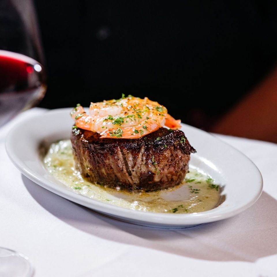 おすすめランチセットメニュー◆USDAプティフィレ 4oz (115g)シュリンプ添え